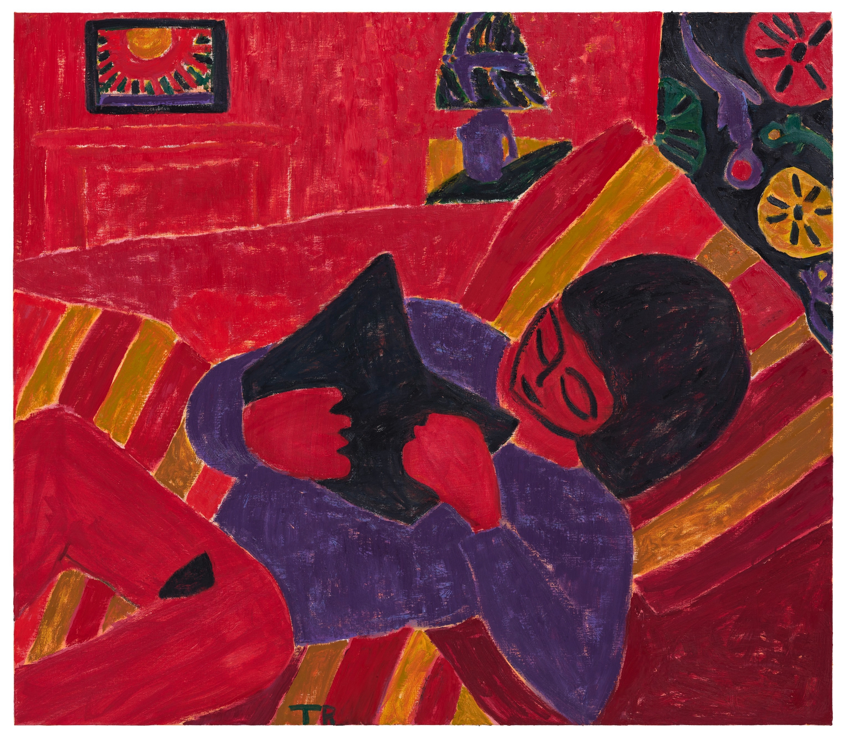 Emma reading Dostojevskij. 2025. Oil on canvas. Foto: Anders Sune Berg